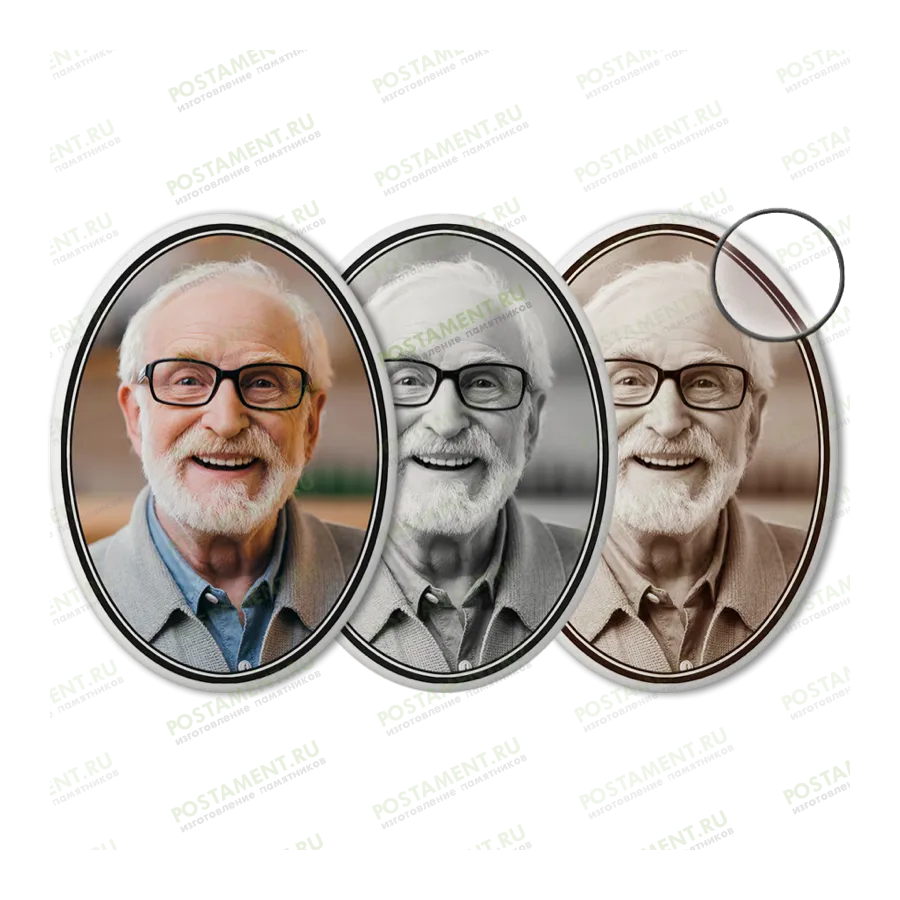 Фоторамка овал на памятник 91805