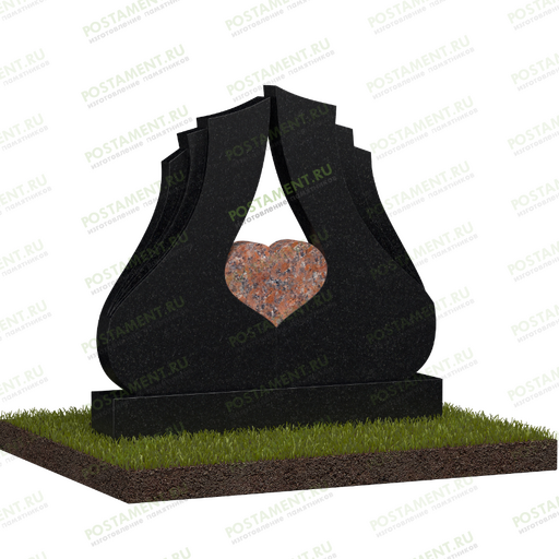 Памятник с крыльями и сердцем