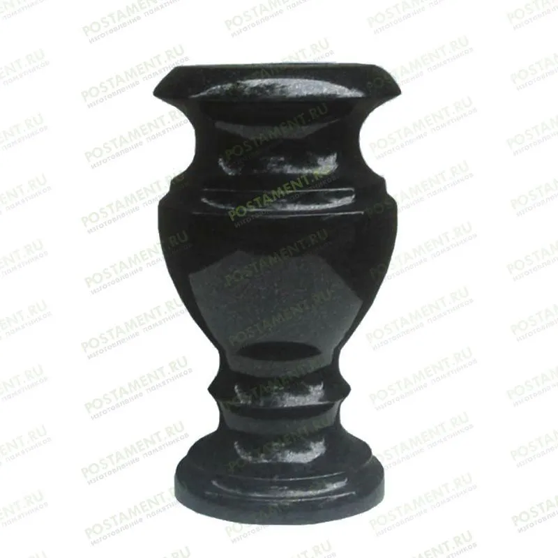 Ваза из чёрного гранита 41010