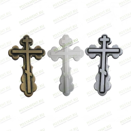 крестик на памятник белый акрил 82225