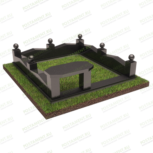 Цоколь на могилу со скамейкой 22137