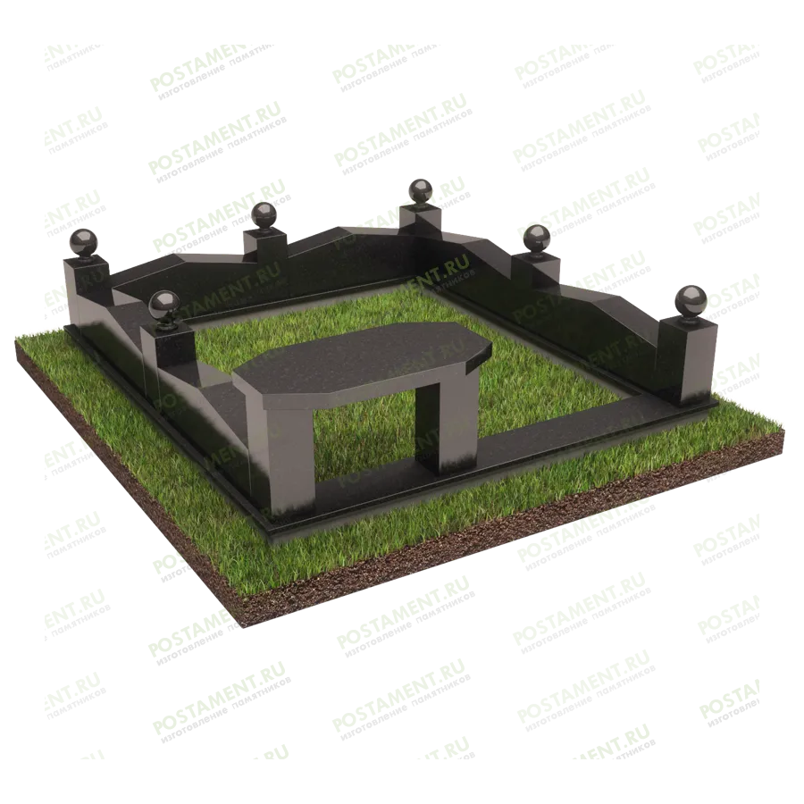 Цоколь на могилу со скамейкой 22137