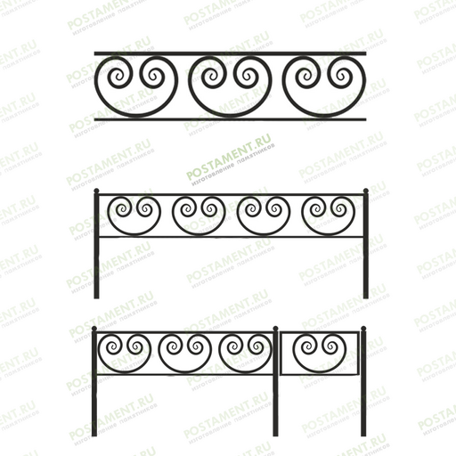 Декоративная оградка на кладбище 31007