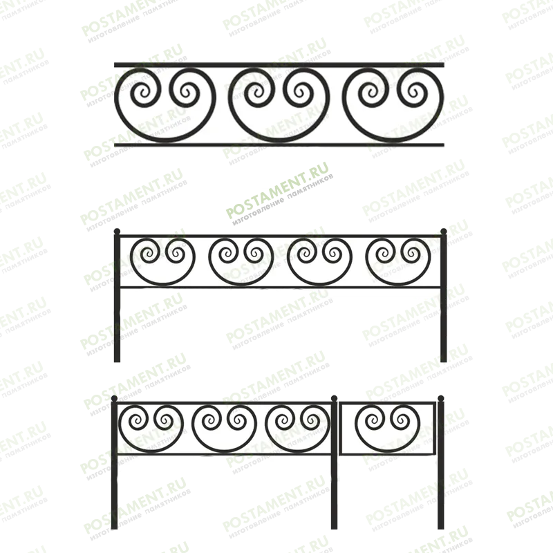 Декоративная оградка на кладбище 31007