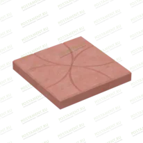 Плитка тротуарная 60111, название Цветок красная, размер 35×35×4