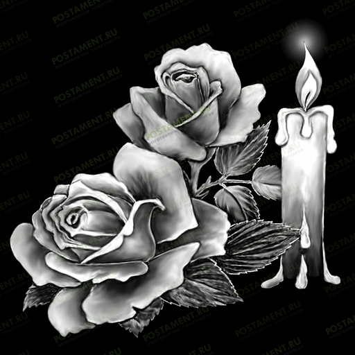 розочки со свечой на памятник гравировка 92043