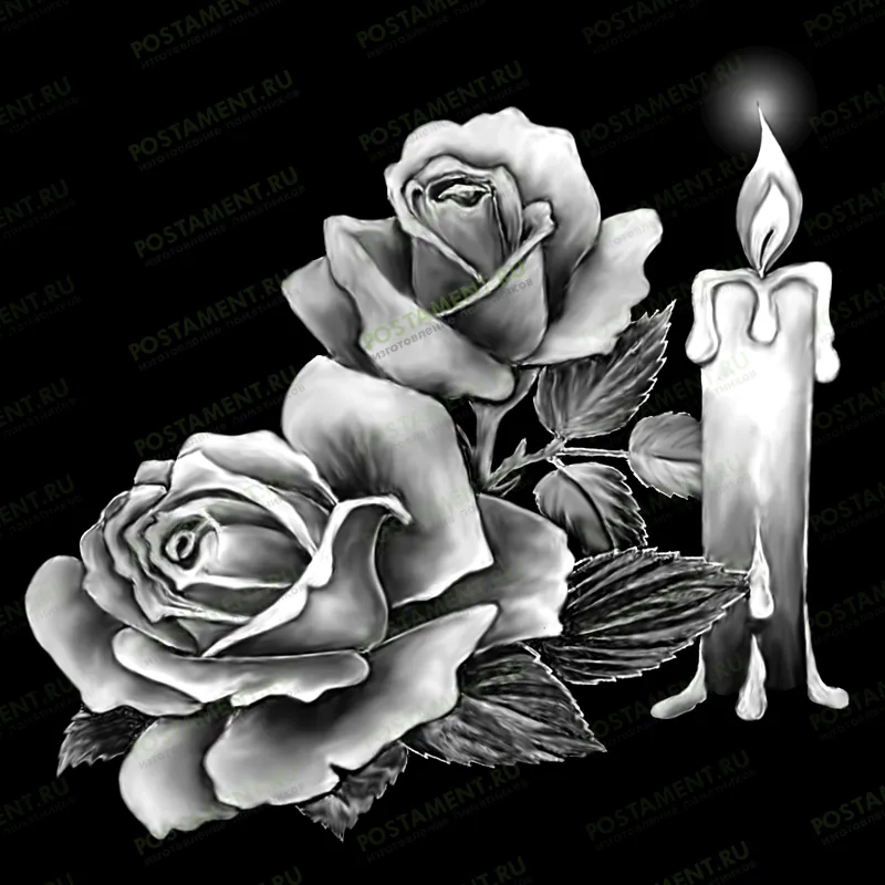 розочки со свечой на памятник гравировка 92043