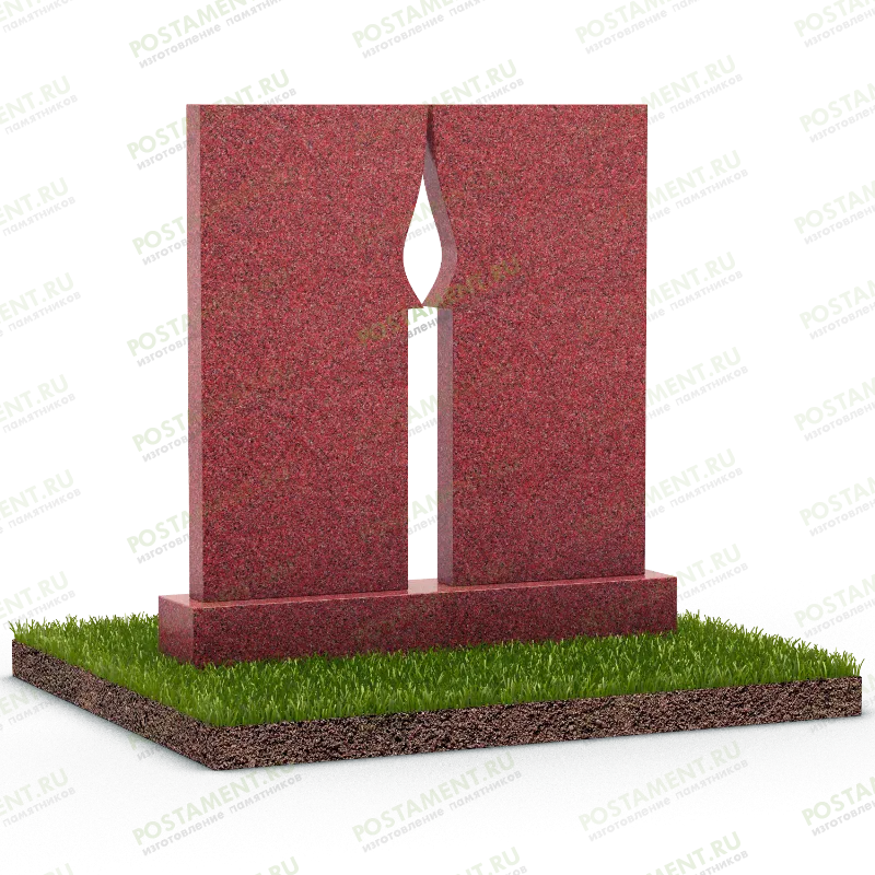 Памятник со свечой семейный