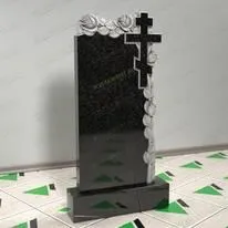 Памятник с розами и крестом № 12622