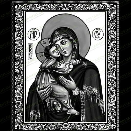 Икона Богородица на памятник для гравировки 98043