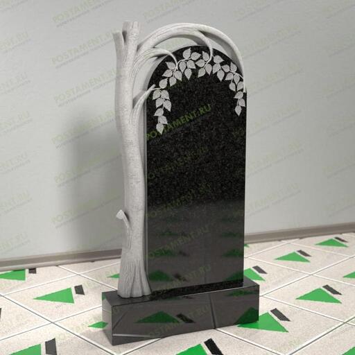 Памятник с березой на могилу из гранита 12120