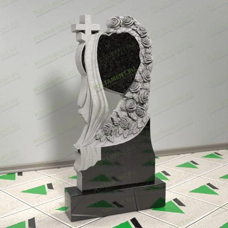 Памятник с сердцем на могилу 12682