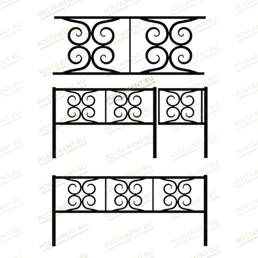 Кованная оградка на кладбище 32019