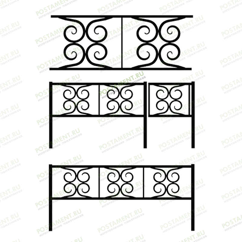 Кованная оградка на кладбище 32019