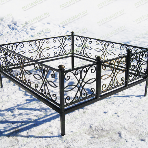 Кованое ограждение на кладбище 34022