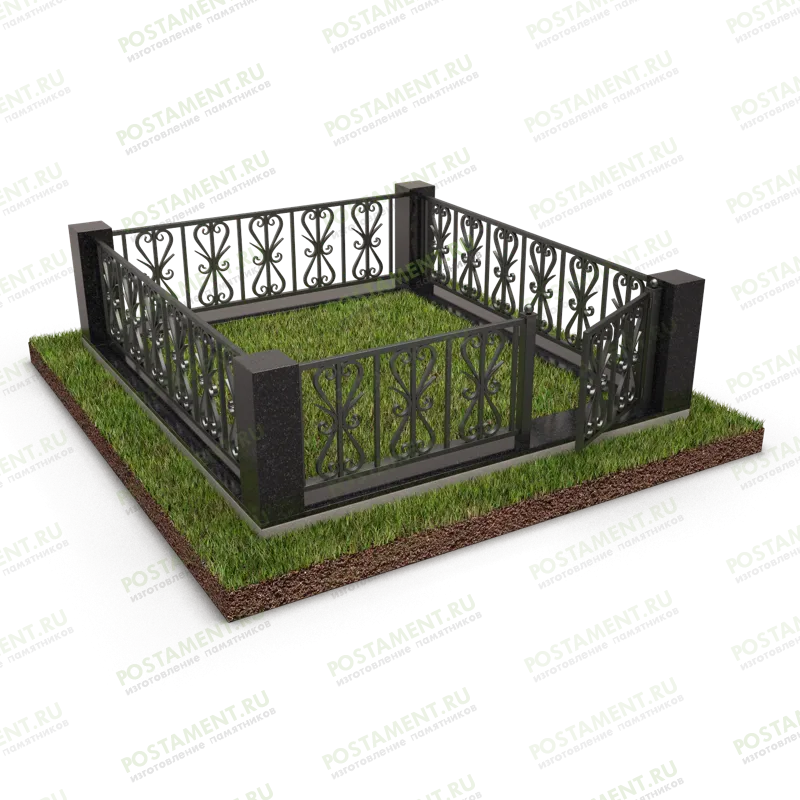 Цокольное ограждение на могилу 22163