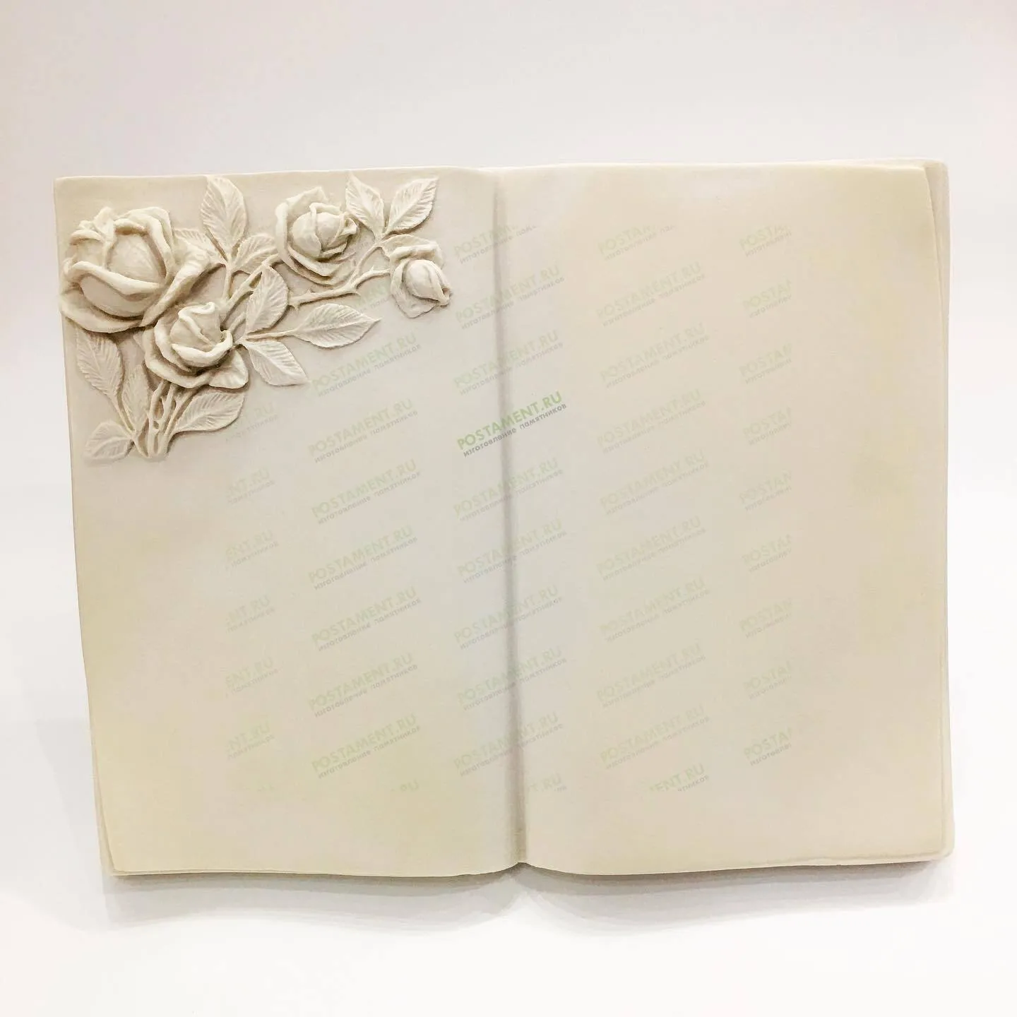Книга на памятник из белого мрамора 81946