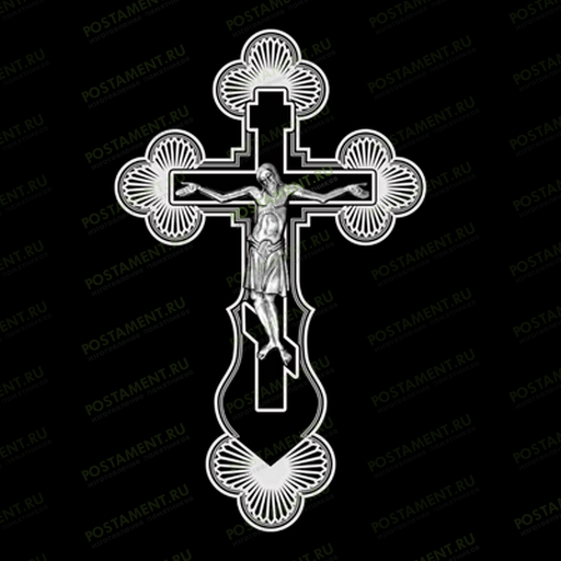 Крестик с распятием для гравировки на памятнике 93023
