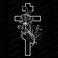 Крест с розой 93017