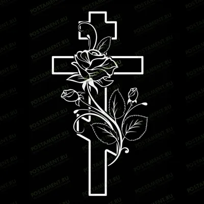 Крест с розой на памятник 93017