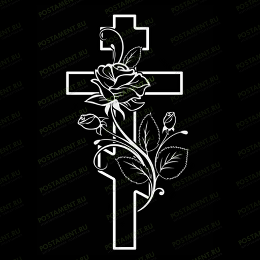 Крест с розой на памятник 93017
