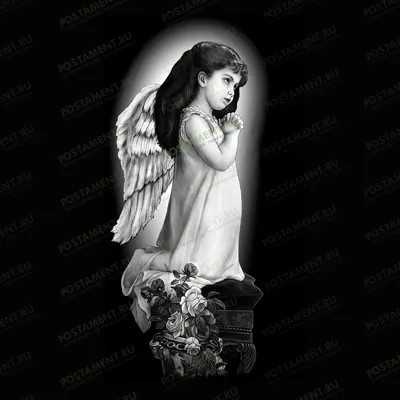 Фотография маленького молящегося ангела на памятник