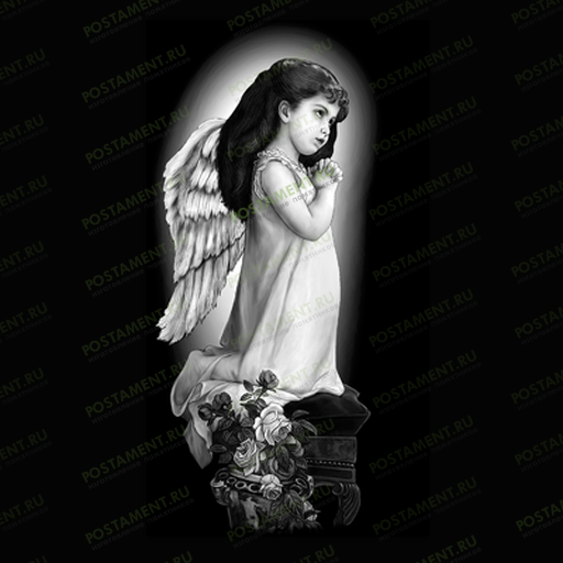 Фотография маленького молящегося ангела на памятник