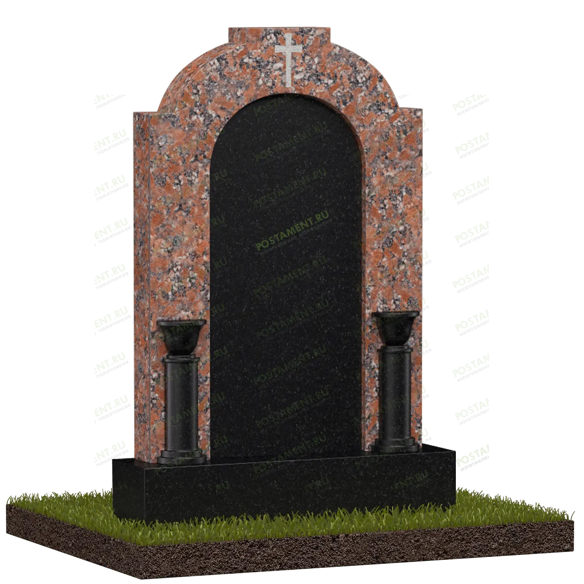 Арка с полувазами на могилу