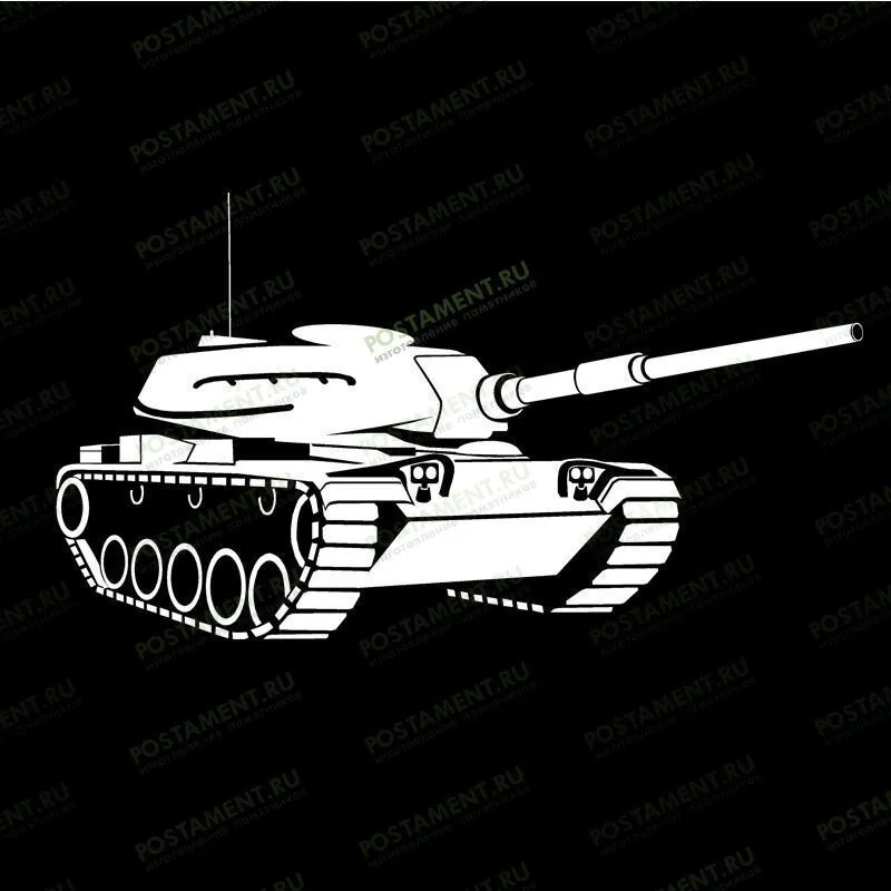 Гравировка танка на памятник 91519