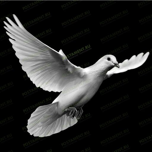 Голубь гравировка на гранитном памятнике 91118