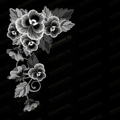 Виньетка-цветок на памятник гранитный