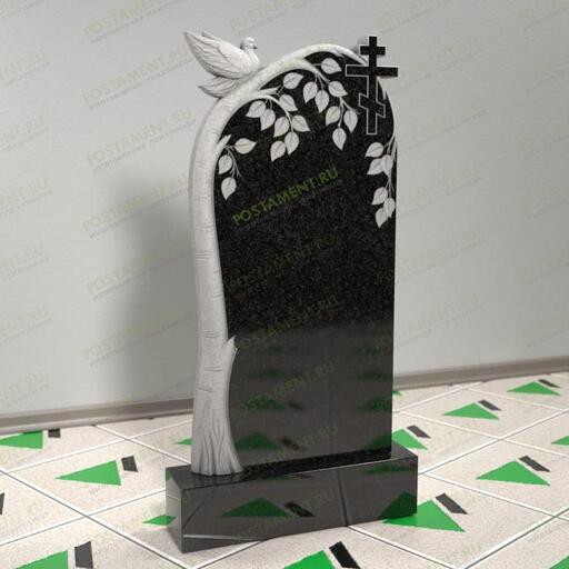 Памятник с голубем на березе на могилу