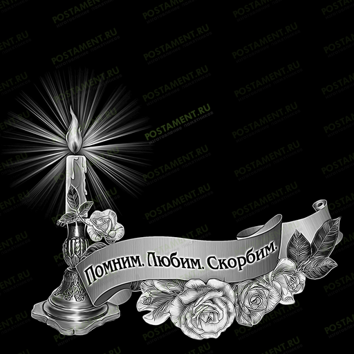 нижнее оформление на надгробие со свечой гравировка 92037