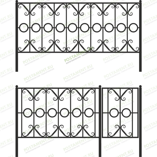 Высокое ограждение ритуальное 33019