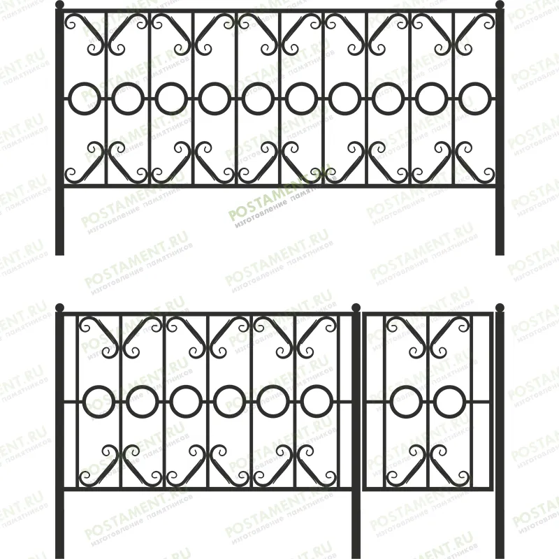 Высокое ограждение ритуальное 33019