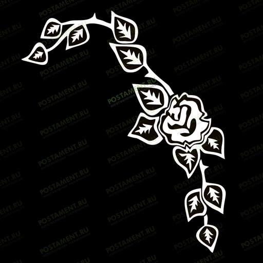 ветка розы для гравировки на обелиск