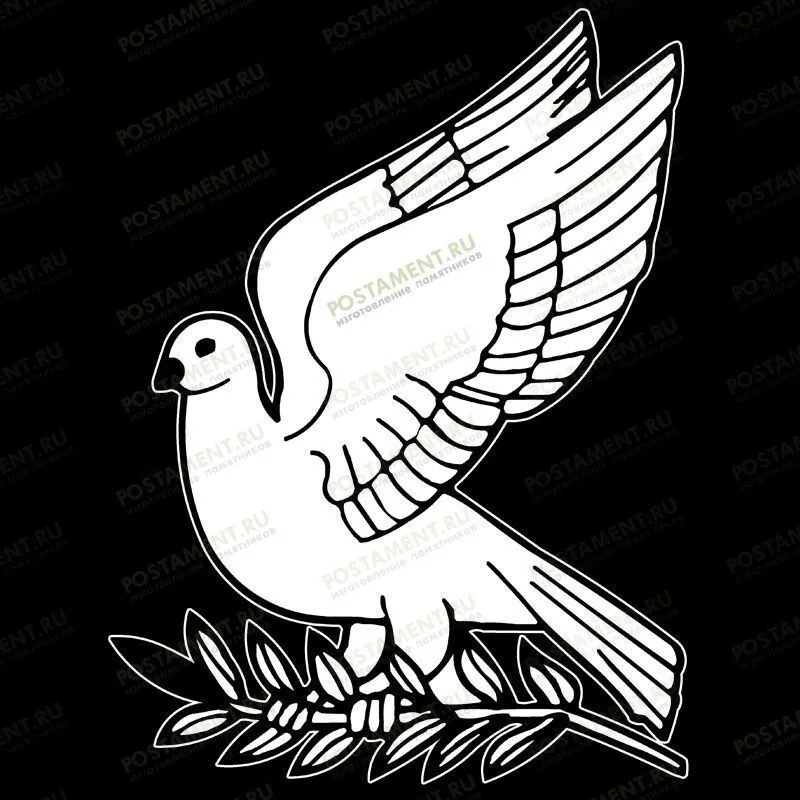 Гравировка голубя пример на памятник 91102