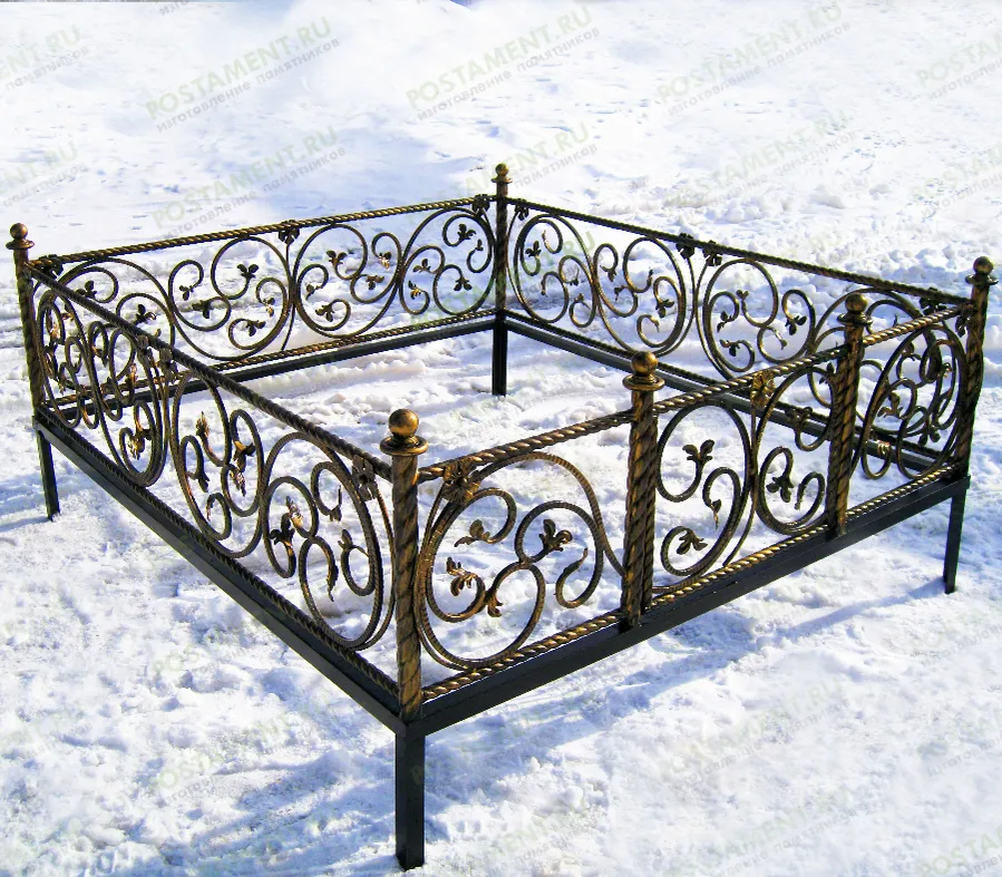 Кованая ограда элитная на могилу 34037