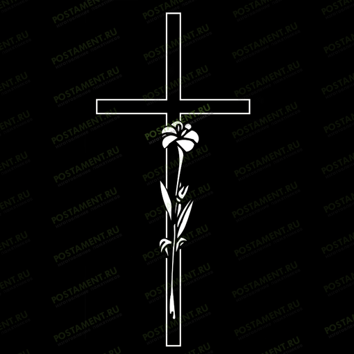 Крест с цветком на памятник 93058