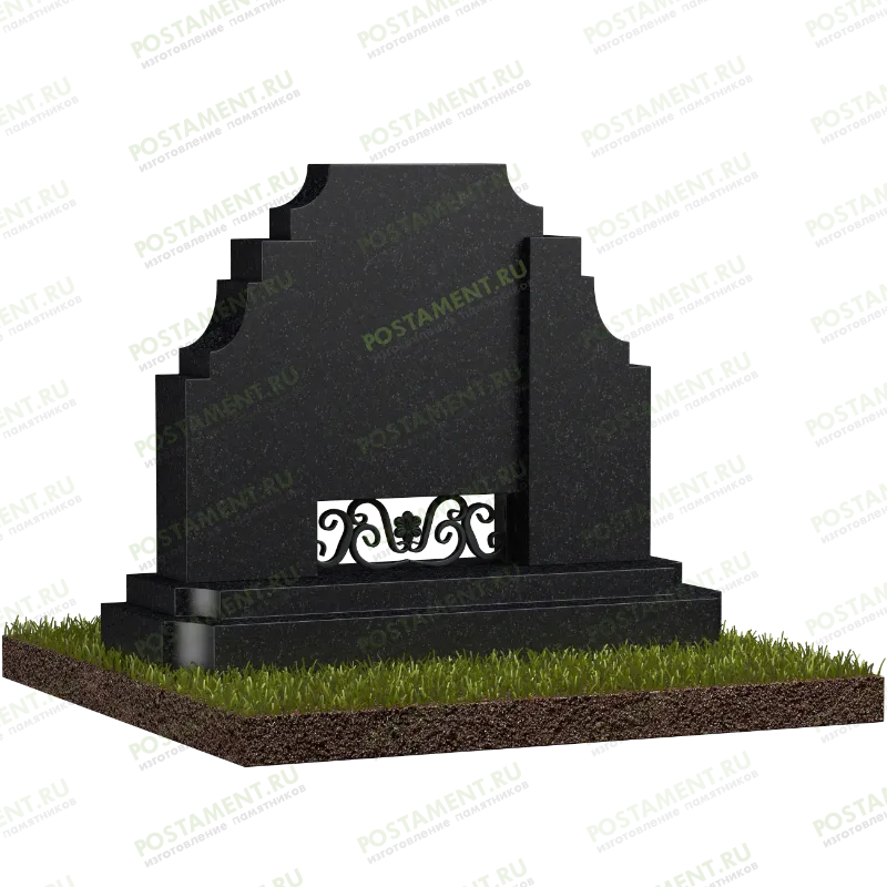 Памятник с декором из металла 18539