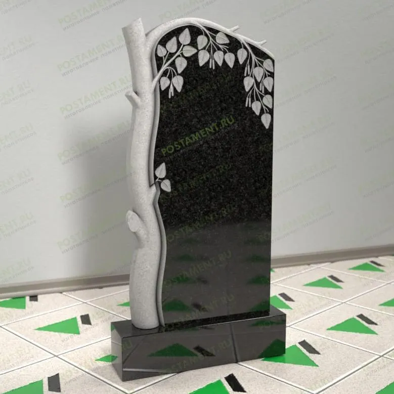 Памятник с березой на могилу 12116