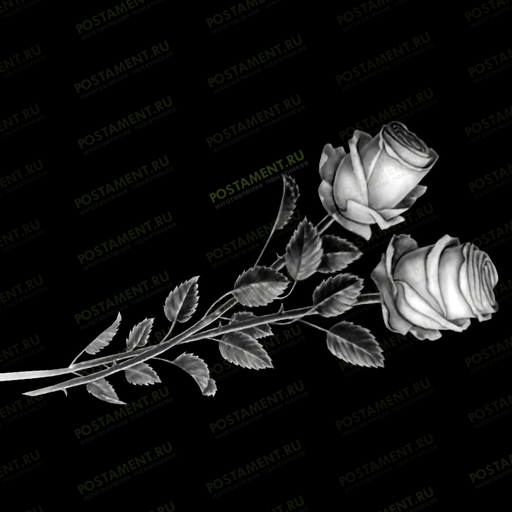 Лазерная гравировка розочек на памятник 91020