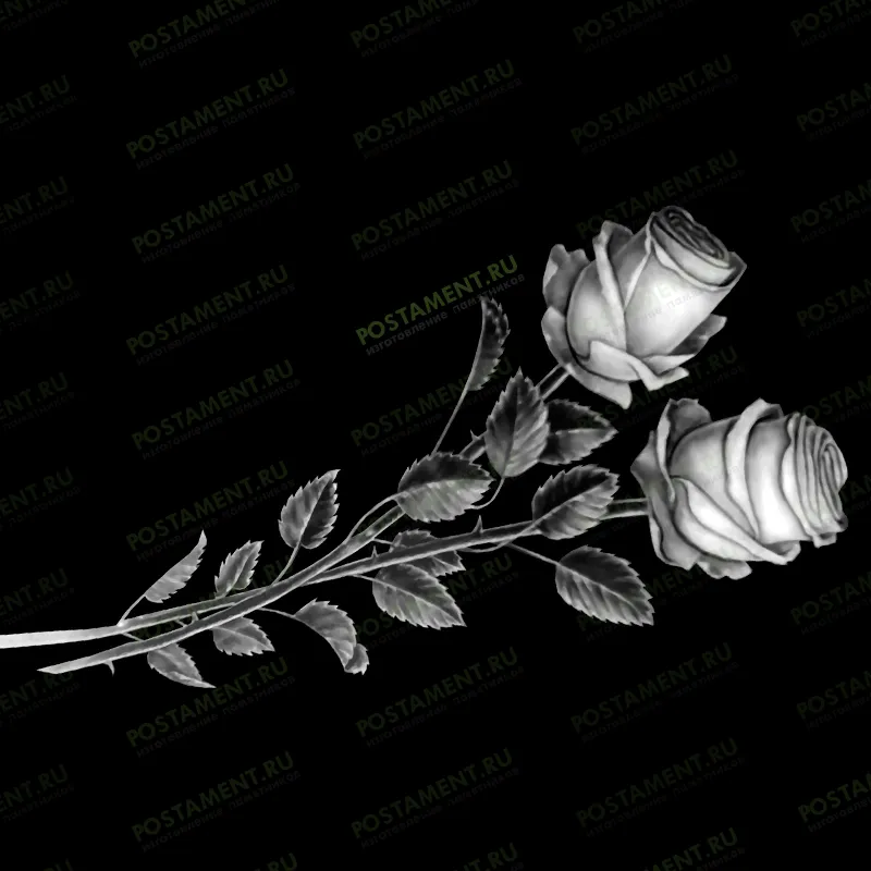 Лазерная гравировка розочек на памятник 91020