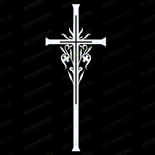 крест с орнаментом на памятник гравировка 93059