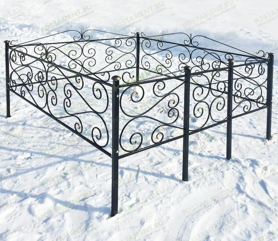 Кованая ограда на кладбище 34011