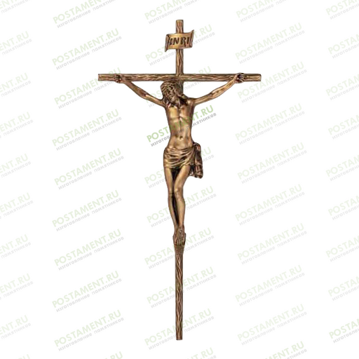 Крест с распятием бронзовый тонкий 82073