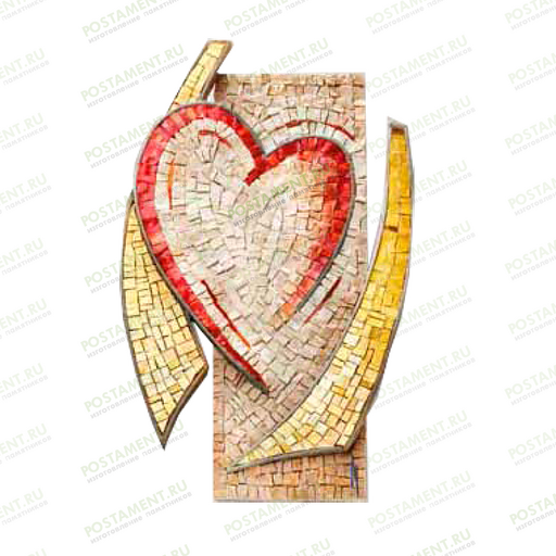 Мозаика на памятник с сердцем