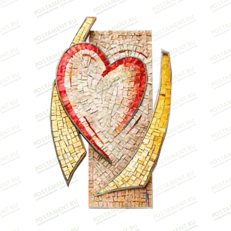 Мозаика на памятник с сердцем