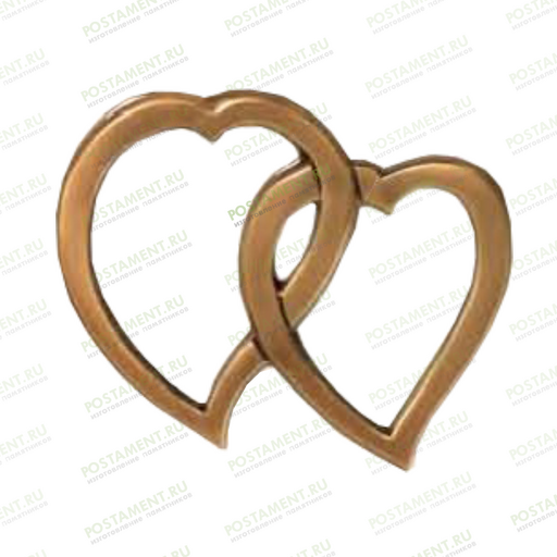Два бронзовых сердца на памятник