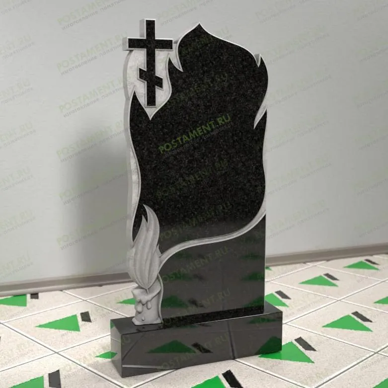 Памятник со свечой и крестом 13108